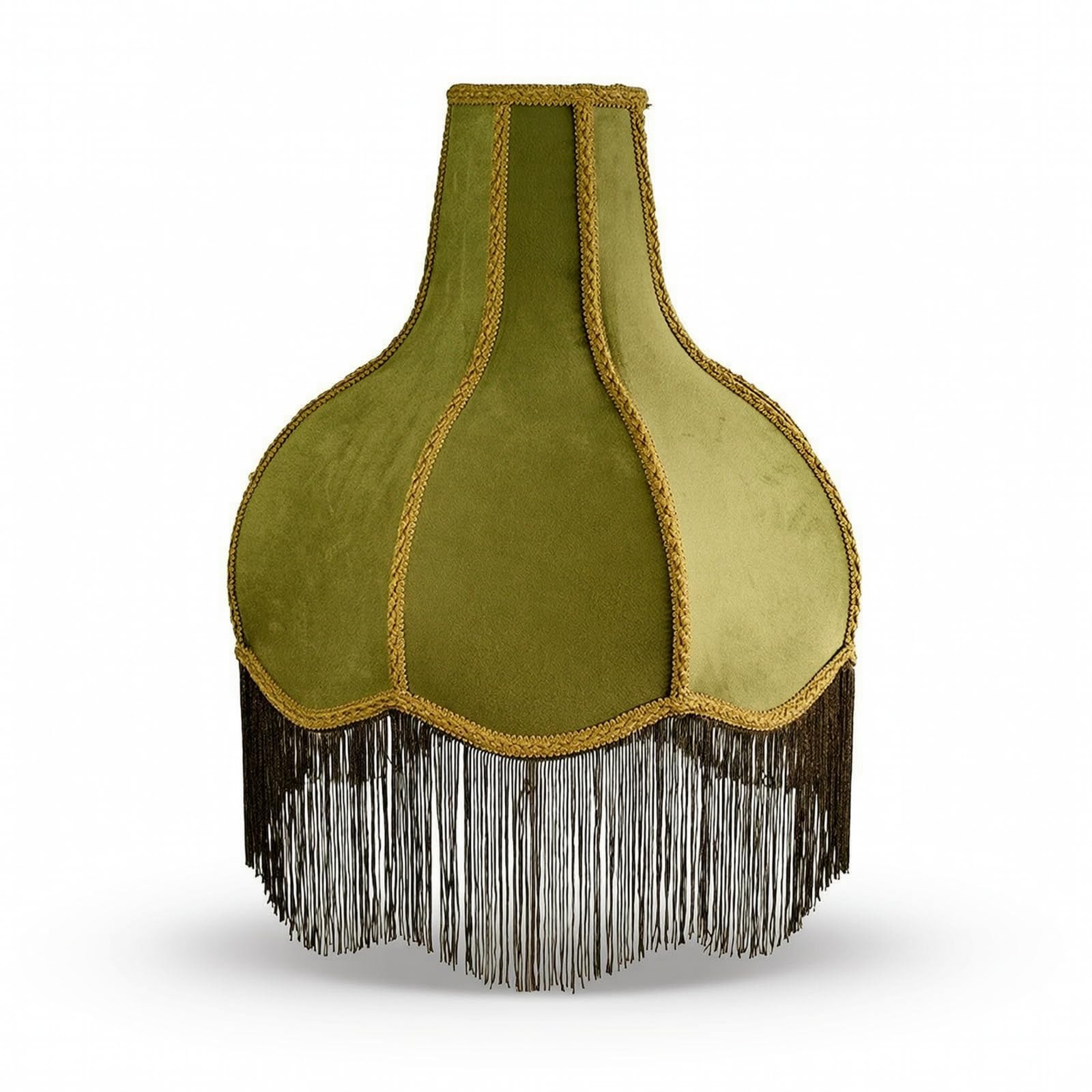 perfeclan Pantalla Lámpara Tela con Diseño Pagoda, color to 4, Pantalla De Lámpara De Borlas De Terciopelo Verde