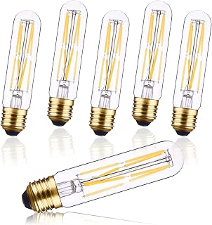 E26 LED Bulb Daylight White 4000K T10 Dimmable Light Bulbs 8W Equal 100W Candle Bulb,4.96 in,6 Packs