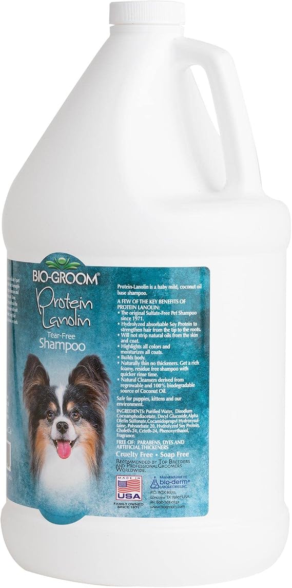 Bio-Groom Protein Lanolin Dog Shampoo, Tear-Free Pet Shampoo, 1 Gallon