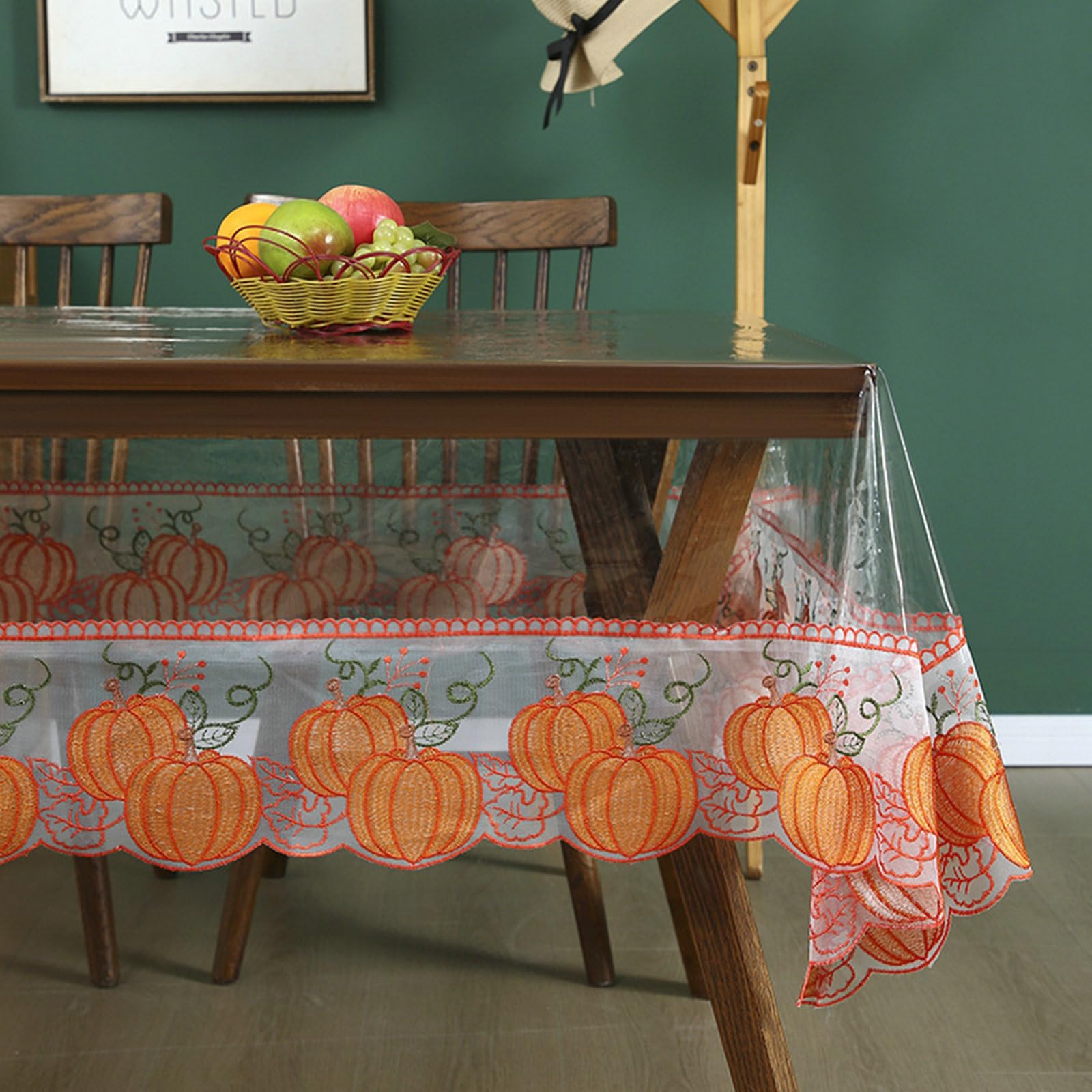 Nappe de Table Rectangulaire Lavable Anti Taches 130x180 cm Orange