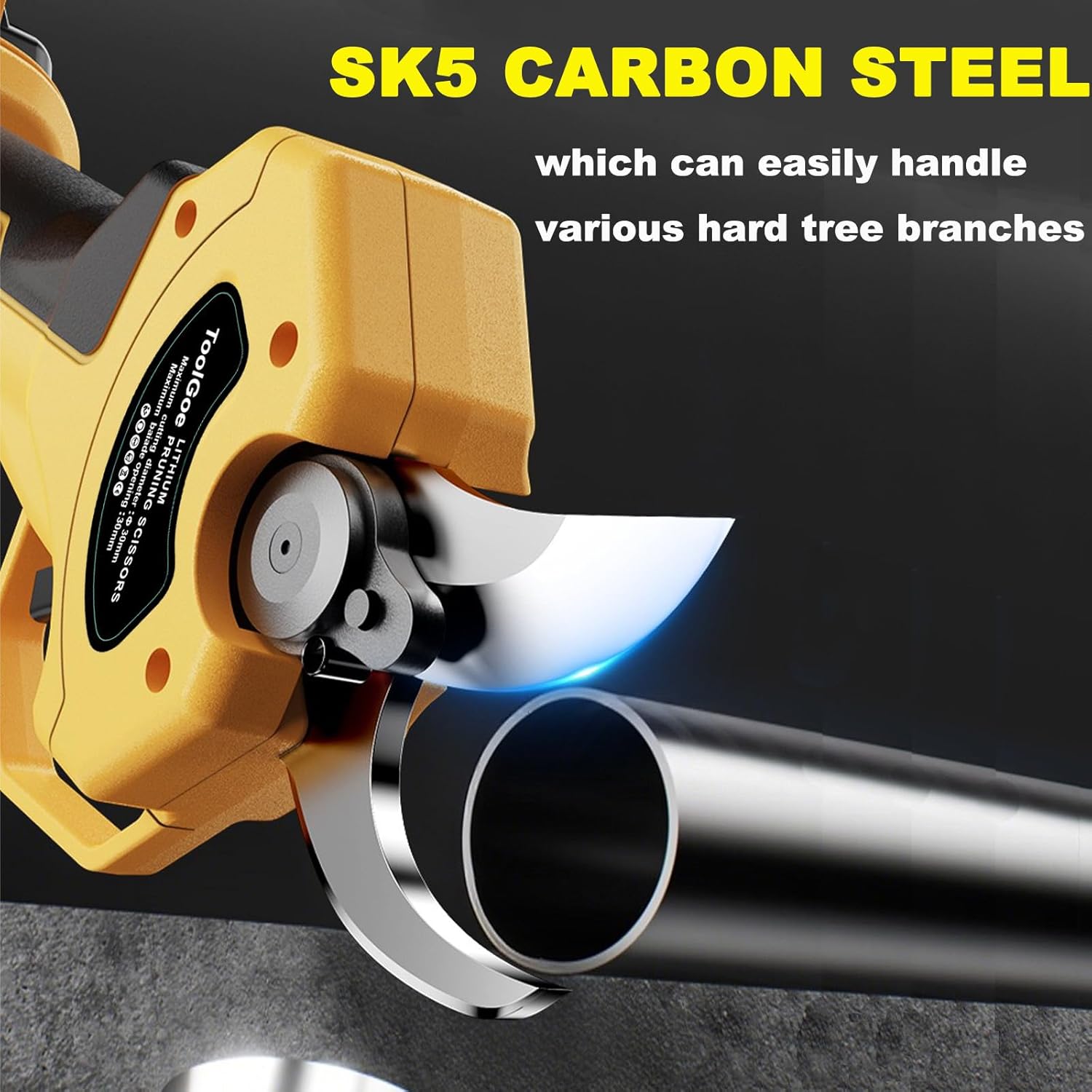 Electric Pruning Shears Compatible with DeWalt 20V Battery – Portable Cordless Pruning Shears with Brushless Motor, LCD Display, Adjustable Blade 0.98"–1.5", Battery Powered Tree Trimmer (Tool Only)