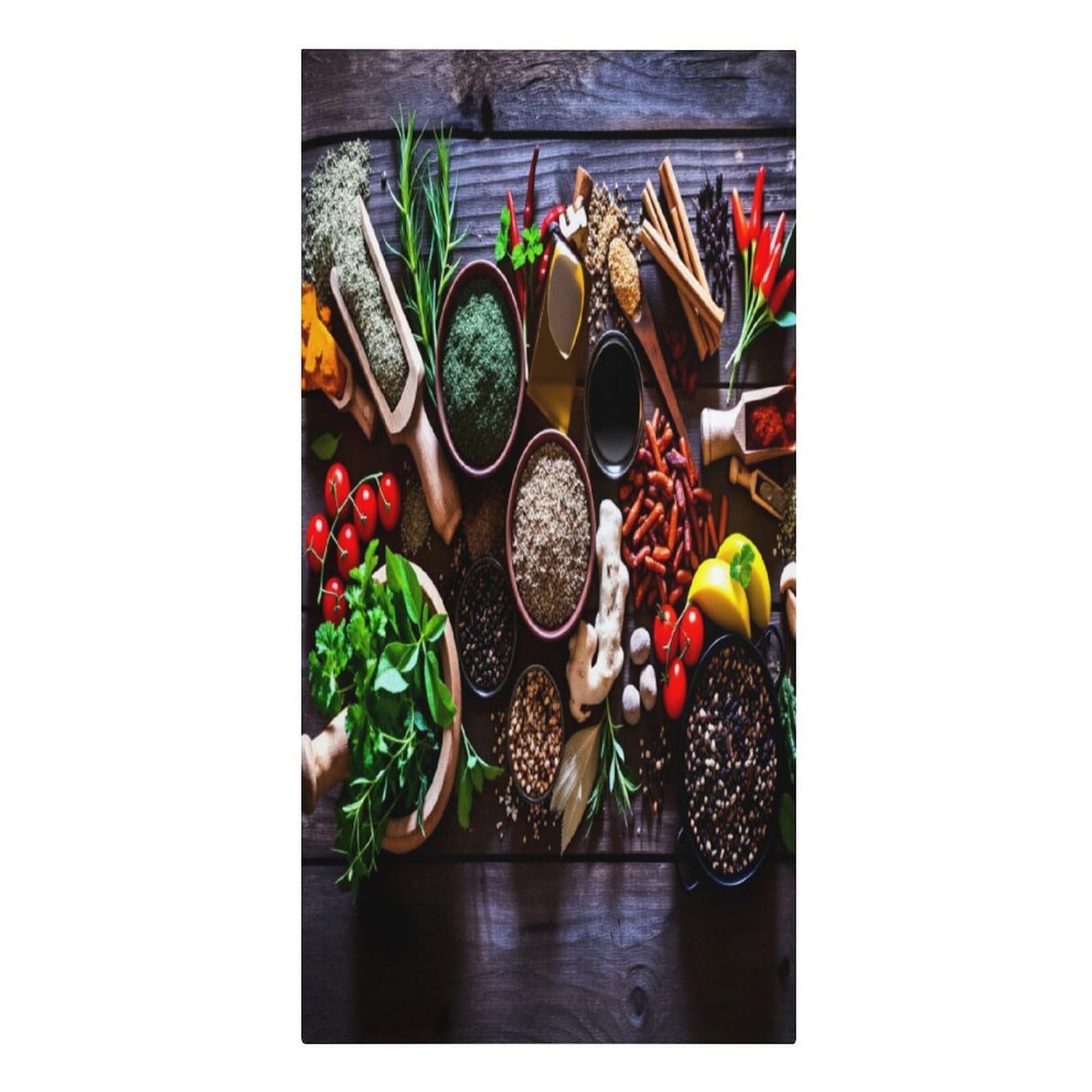 FWJZDSP Herbs Spices Vegetables Garlic Peppers Oversized Microfiber Beach Towel, Quick Dry Lightweight Soft Large Bath Towel for Adult for Pool Camping Essentials Gym Yoga