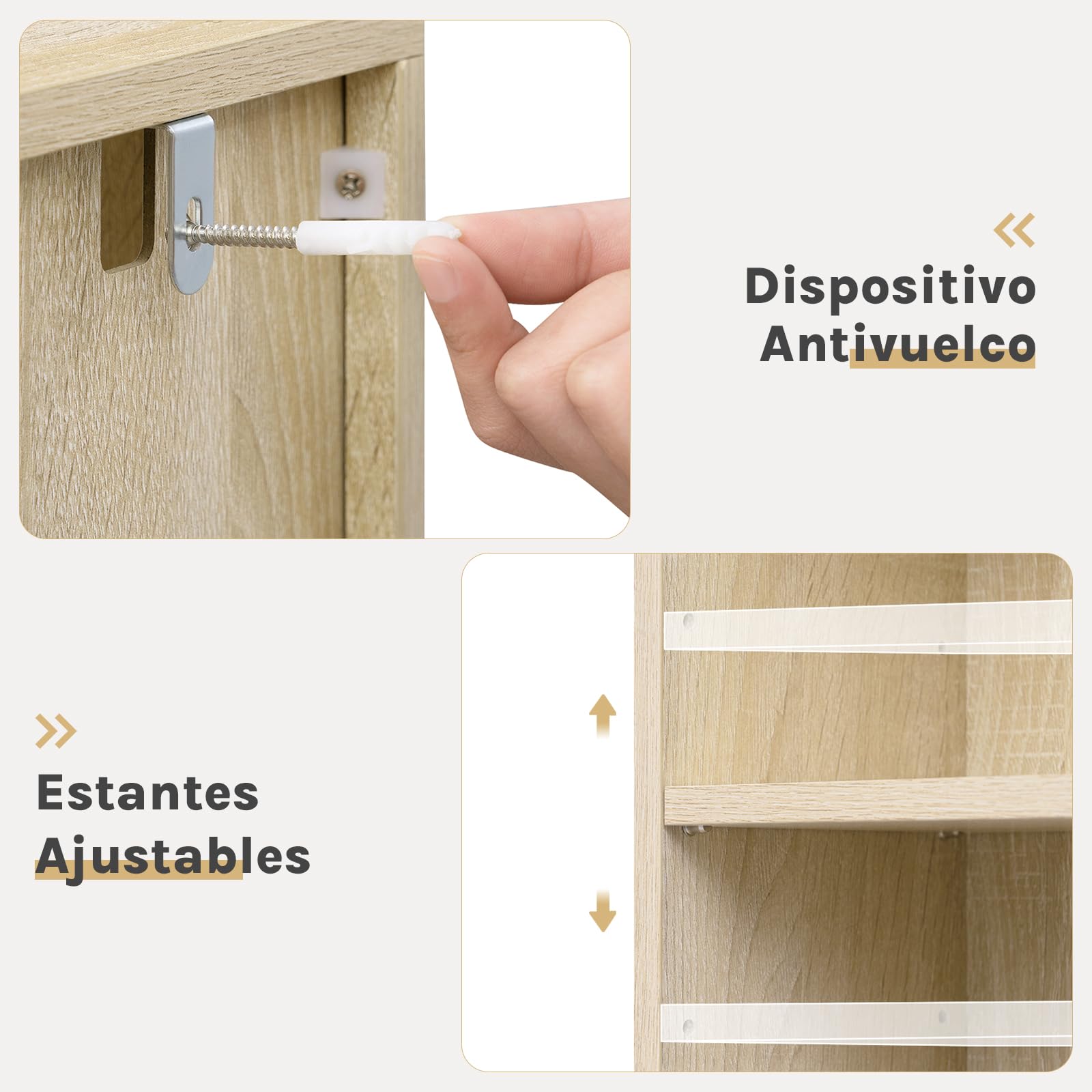 WOLTU Librería Estantería Alta para Libros | de 5 Niveles, Cubos de Colocación Libre, Biblioteca Separador para Libros y CDs, Roble Claro