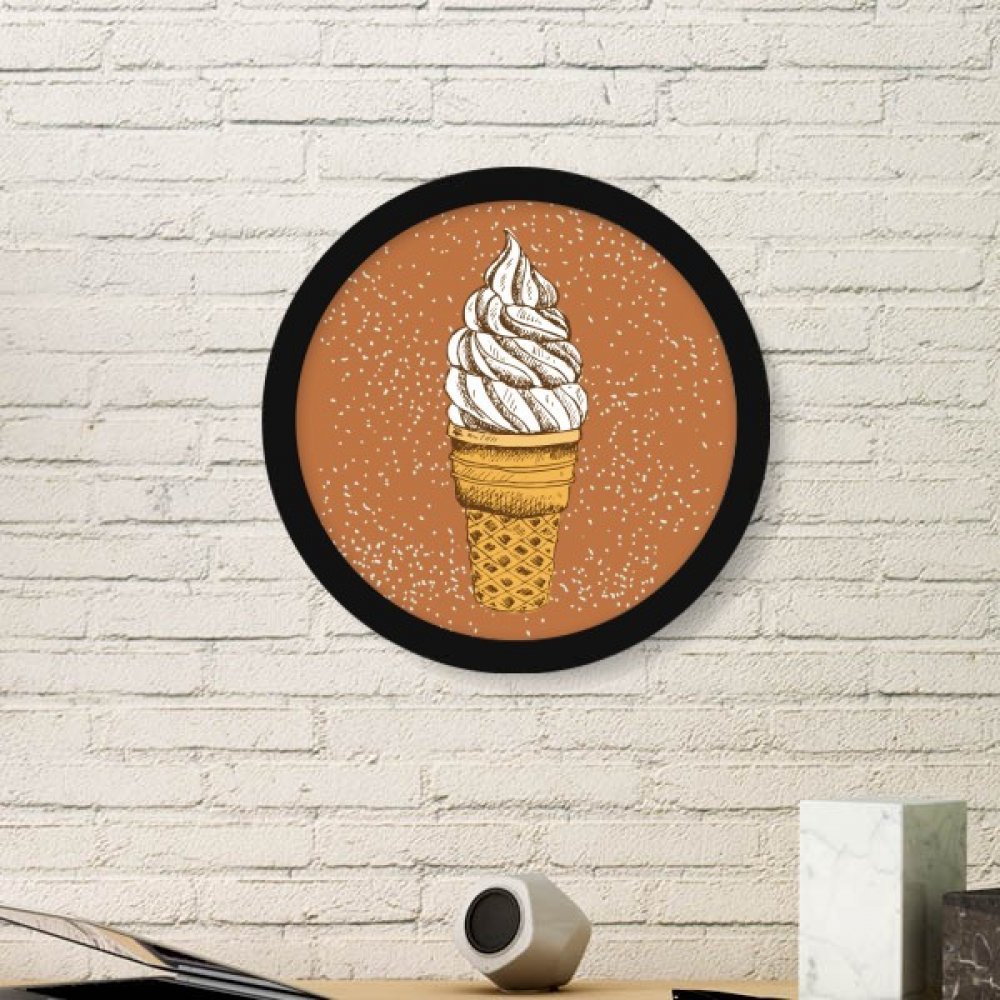 Cadre Photo Ronde en Bois Résistant Décoration Murale Originale Peinture Art Crème Chocolat Noir