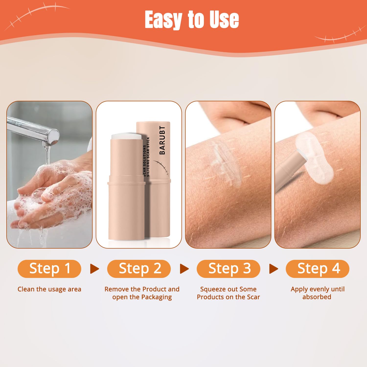 2Pcs Silicone Scar Stick, 60% Scar Solutions for Face and Body Skin, Gentle Ingredients on All Skin Types, Lightweight & Easy to Apply - Image 6
