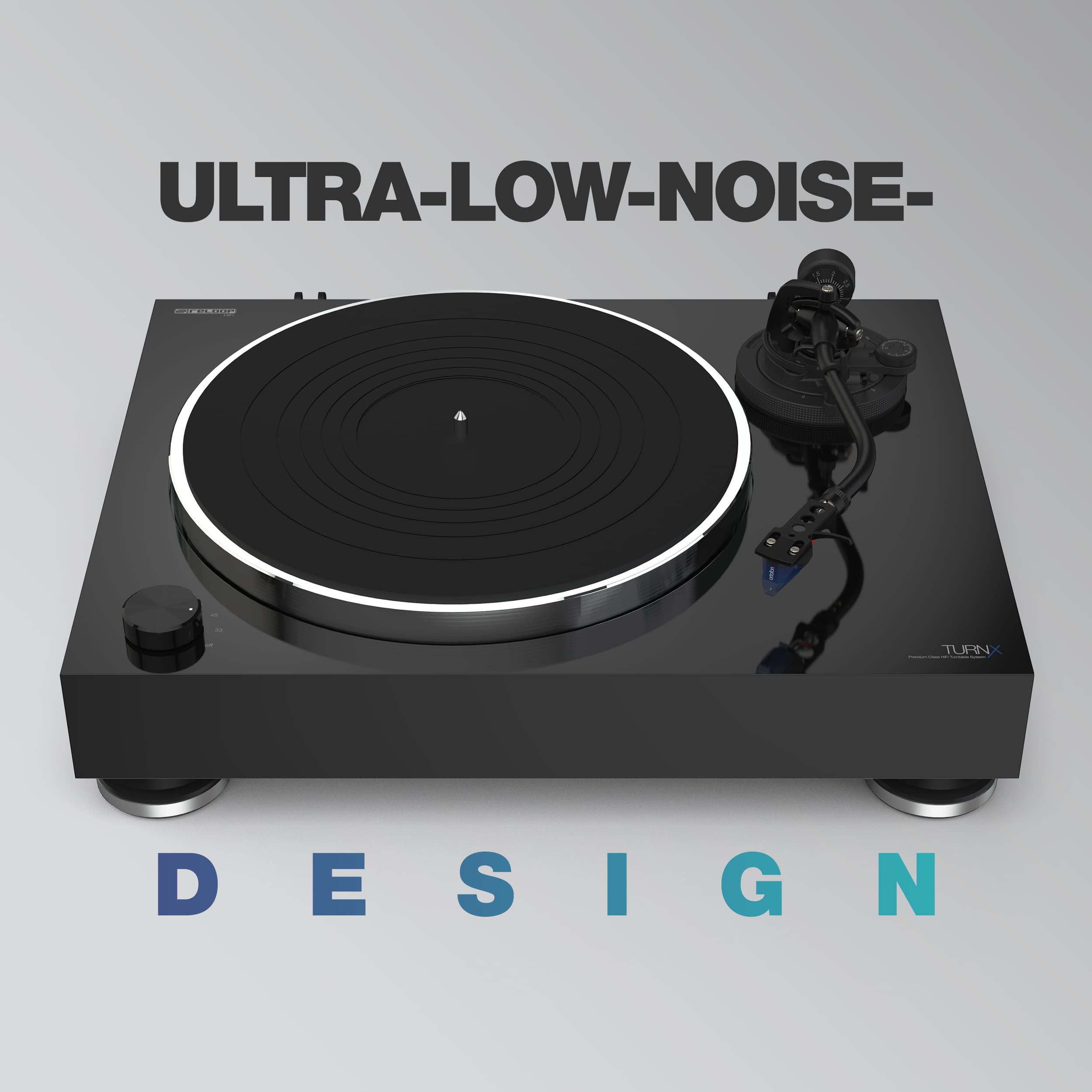 Reloop Turn X - Premium HiFi-Plattenspieler Inkl. Ortofon 2M Blue, High Torque-Direktantrieb, Präzise Rotationssteuerung, 3 Geschwindigkeiten, CNC-Aluminium-Druckgussteller, Anti-Skating, Schwarz