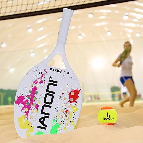 Miniatura 7 de IANONI Raqueta de tenis para playa con agarradera de fibra de carbono, con espuma de memoria.