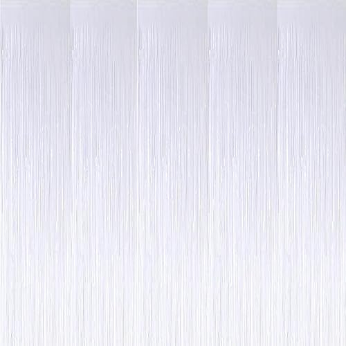 Paquete de 2 cortinas de flecos de papel de oropel metálico rojo para fiestas, telón de fondo de fotos, serpentinas para cumpleaños, graduación, Año Paquete de 2 cortinas de flecos de papel de oropel metálico rojo para fiestas, telón de fondo de fotos, serpentinas para cumpleaños, graduación, Año