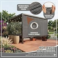 Vista 2 de EMERIT 90% Tela de sombra para patio, jardín, pérgola, toldo con ojales (gris, 10 x 14 pies)