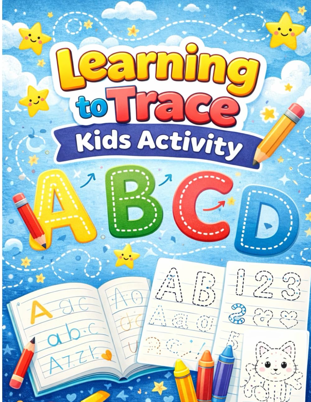Learning to Trace Kids Activity: Letter Tracing Workbook for Kids – Learn ABC Writing Skills for Preschool & Kindergarten