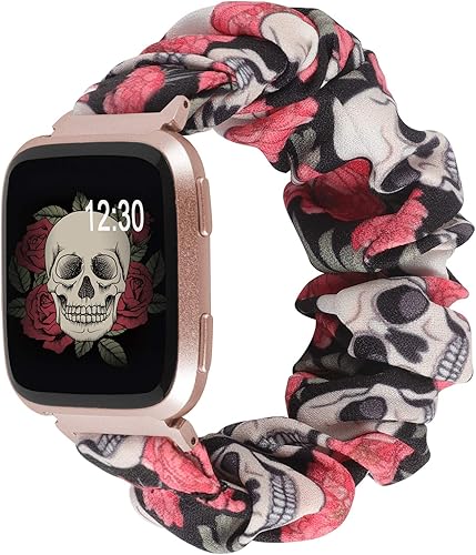 Miniatura 7 de TOYOUTHS - Bandas elásticas para Fitbit VersaVersa 2Versa Lite, edición especial para mujeres, niñas, elásticas, de tela, estampadas, de repuesto,