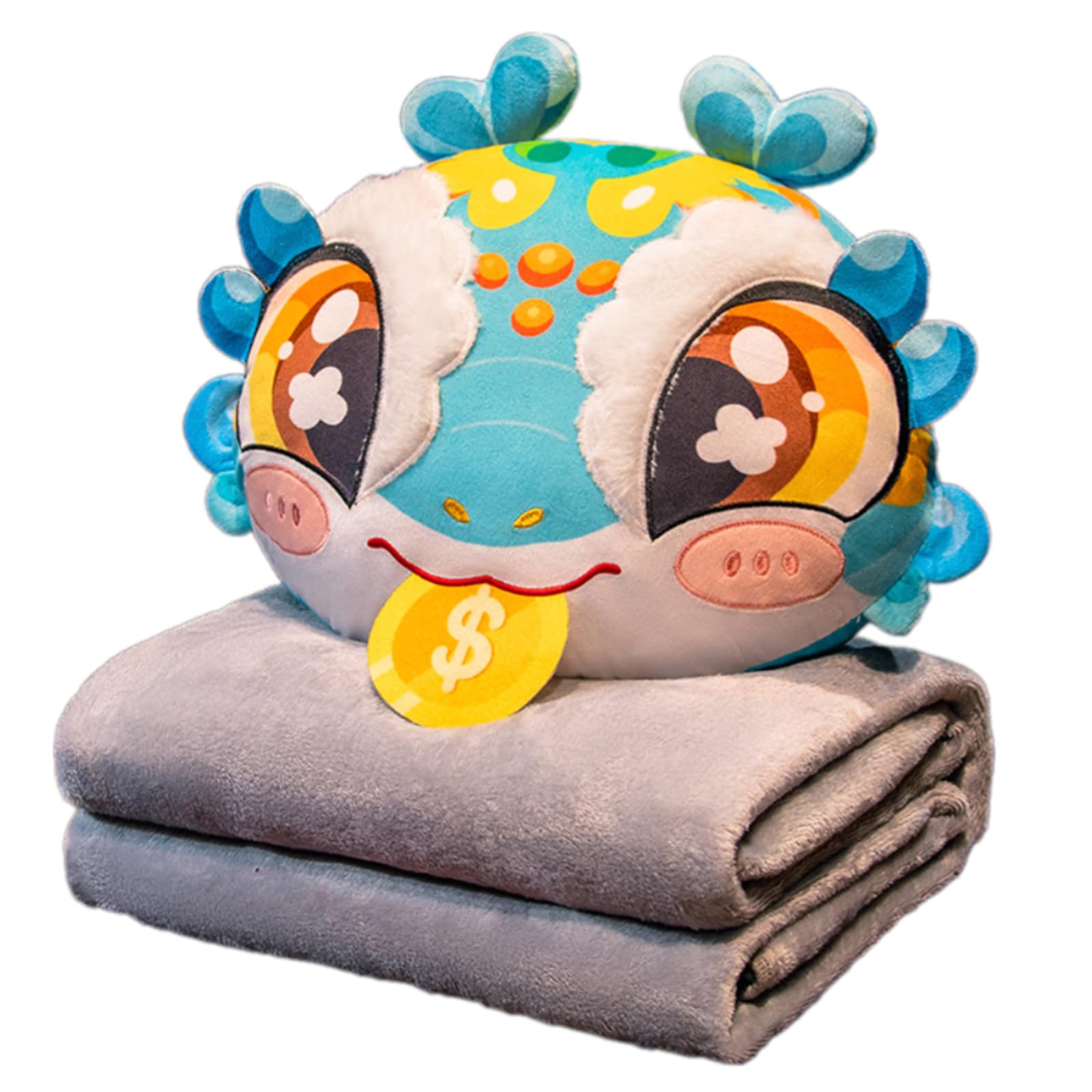 Nucelit Plushes Travel Blanket and Pillow Combo Plushes Cushions Chair Cushions for Home Offices or Travel Use Pad Pillow Blanket
