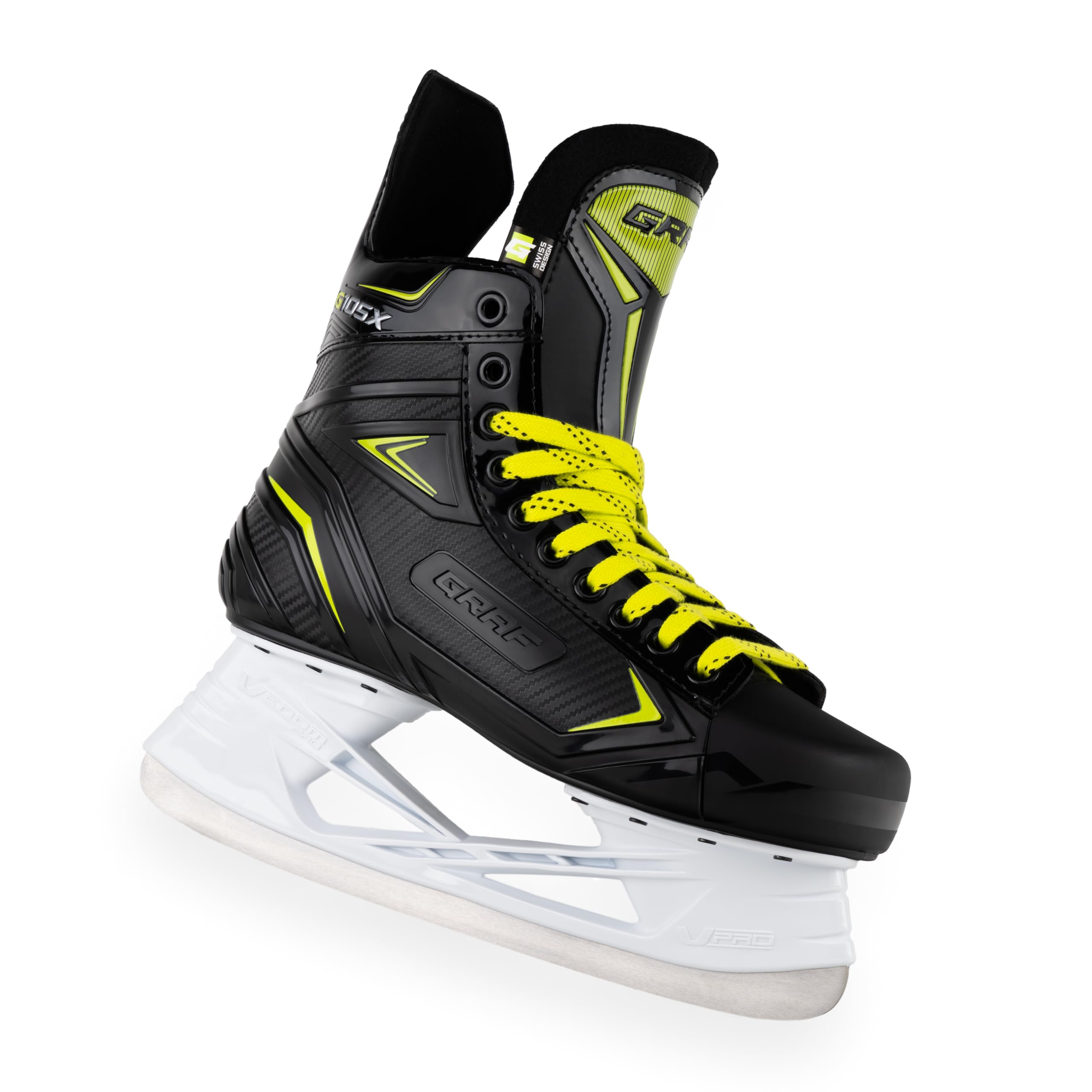 Graf Schlittschuhe G105X Schwarz Gelb Eishockey