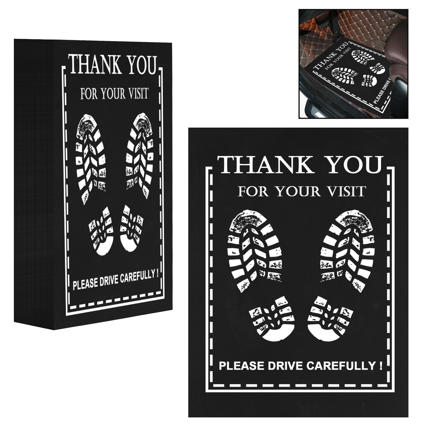 RUENXG Disposable Floor Mats for Car 30Pcs Disposable Car Floor Mat Black Car Floor Mat Protector Portable Vehicle