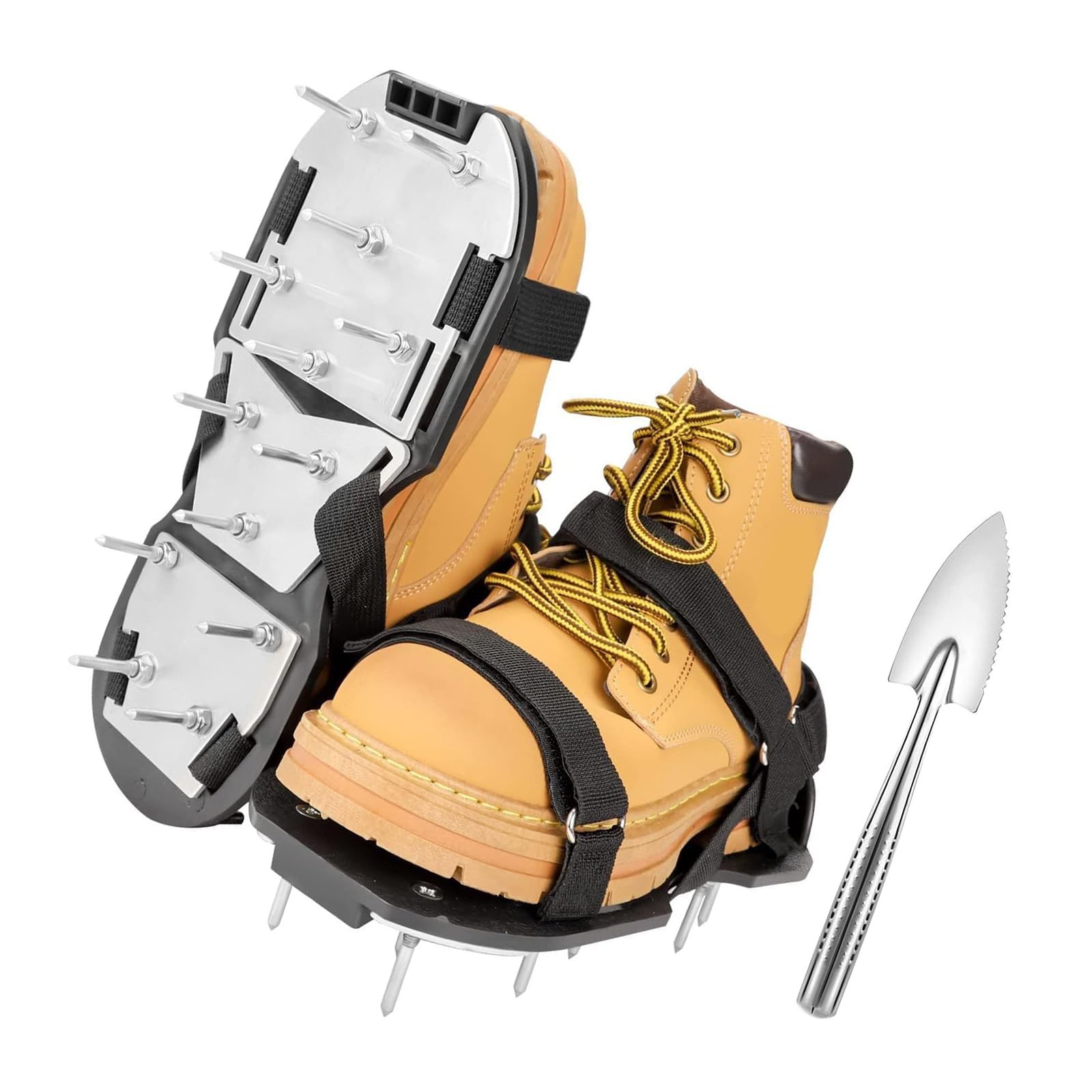Tsophreniq Green/Light Lawns Aerator Shoes Antislip Sandals With Steel Spikes And Digging Tool For Soil Improvement Shoes For Grass