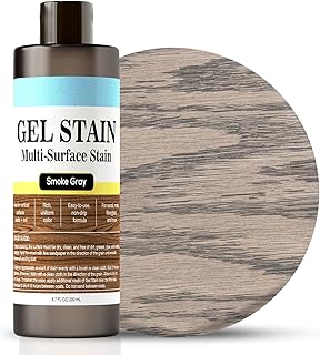 Water-Based Gel Stain - 200ml Gel Stains for Wood - Gel Wood Stain - Wood Stain for Board, Planks, Cabinet, Craft, Room & Outdoor Furniture - Smoke Gray
