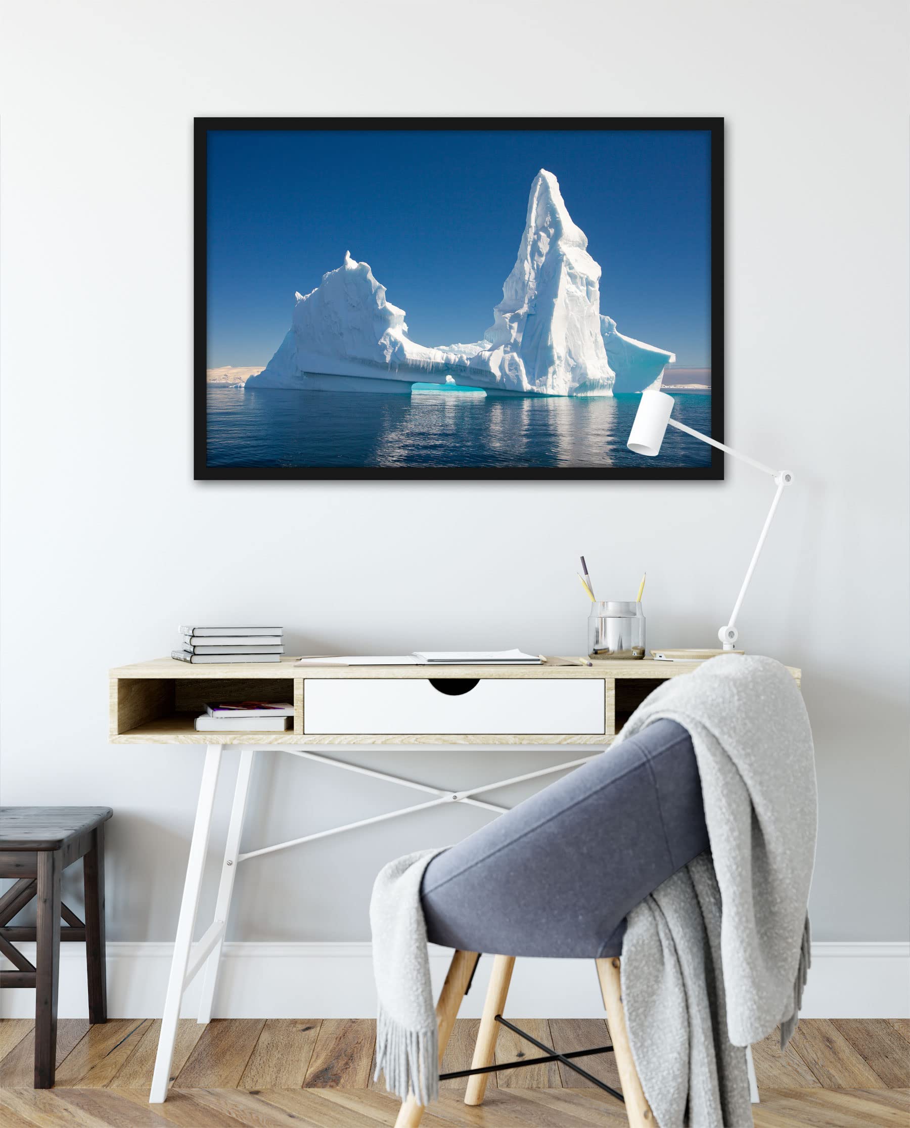 Empire Interactive - Poster gigante con immagine di iceberg, formato 80 x 60 cm, stampa artistica incorniciata
