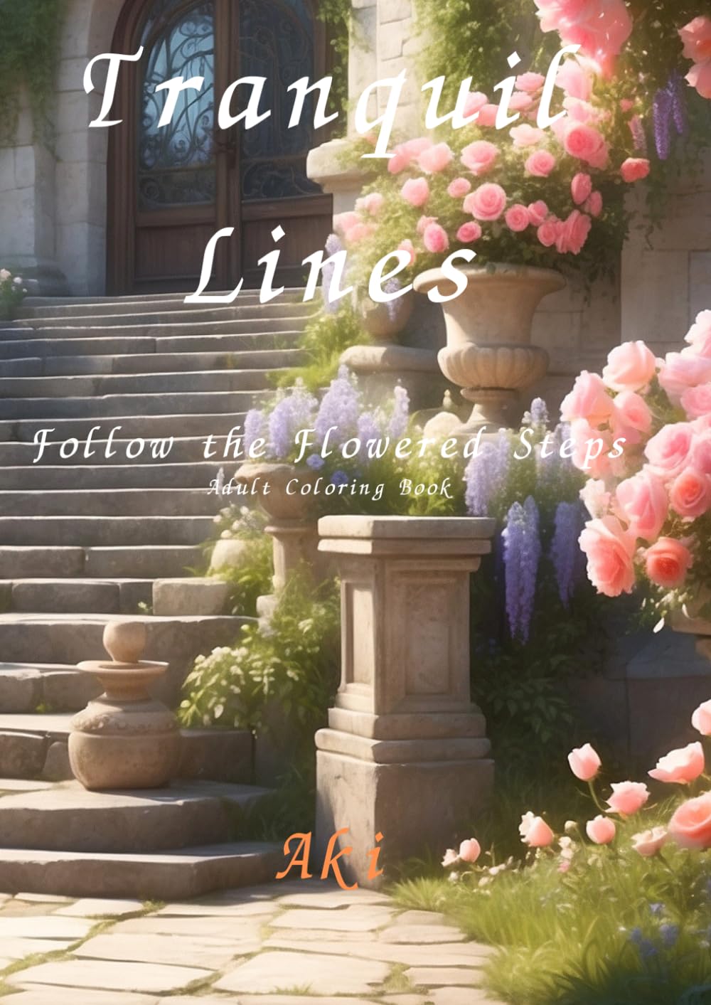 Tranquil Lines: Follow the Flowered Steps:Adult Coloring Book