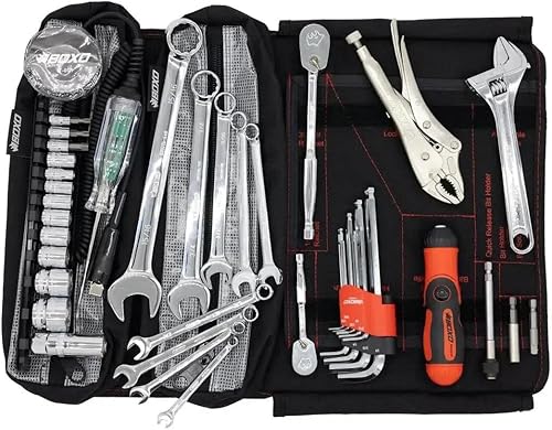 Miniatura 15 de Boxo USA Adventure - Kit de herramientas para motocicleta, rollo de herramientas compacto de 40 piezas para bicicleta deportiva y de aventura dual
