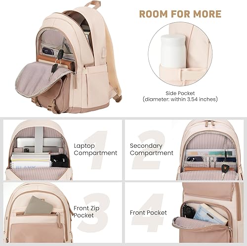 Miniatura 2 de Mochila escolar para adolescentes y niñas, lindas mochilas universitarias para mujeres, estudiantes, bolsa estética para libros grande para laptop,
