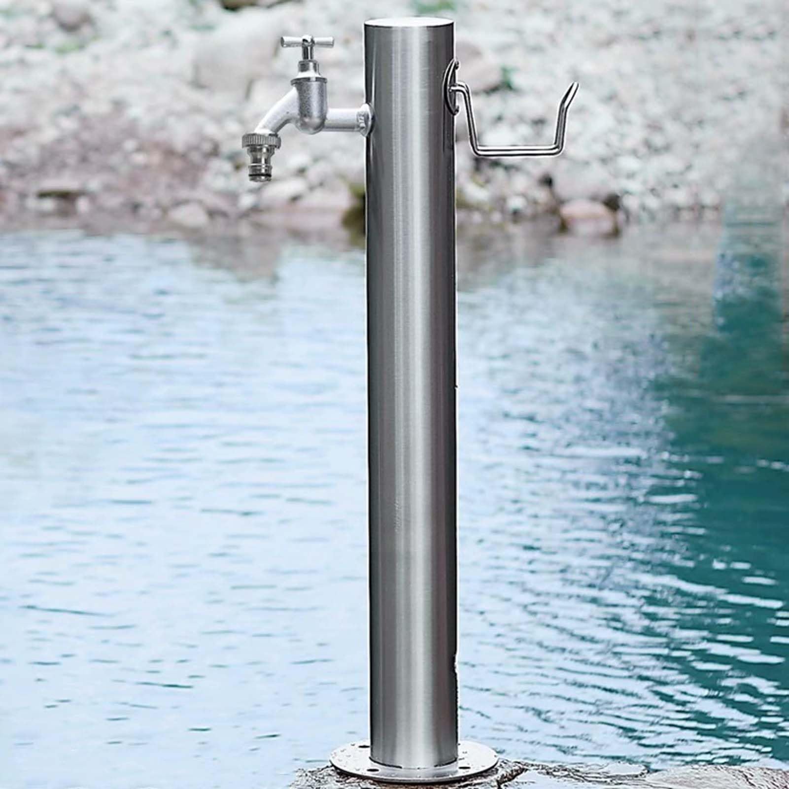 BHGFYXBS Freestanding Stainless Steel Garden Water Column With Faucet, Anti-Freeze Hydrant, Outdoor Fountain For Car Washing & Plant Watering, Landscape Feature,size_name-86cm kit D