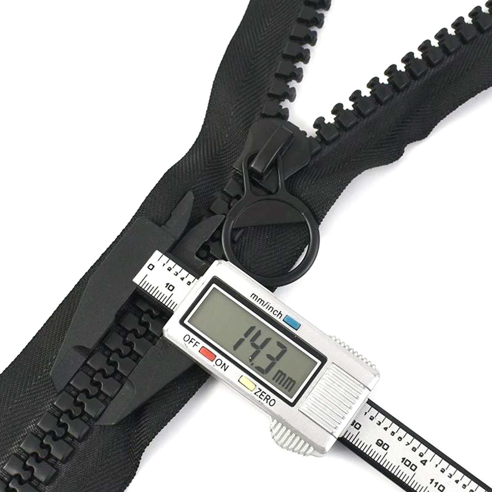 Cremalleras de resina de extremo abierto Tamaños múltiples blancos negros del indicador de las piezas reparación la chaqueta cremallera extremo abierto resina 20(White,800cm)