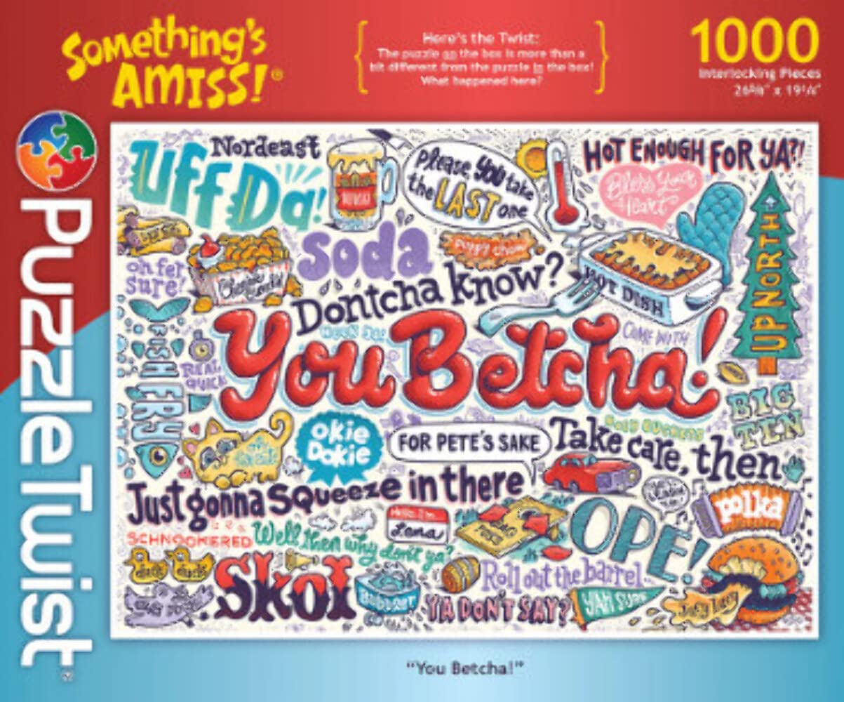 PuzzleTwist - You Betcha - 1000 Piece Jigsaw Puzzle, Something's Amiss! Series, Unique Challenging Fun for Adults Family Teens, Made in USA