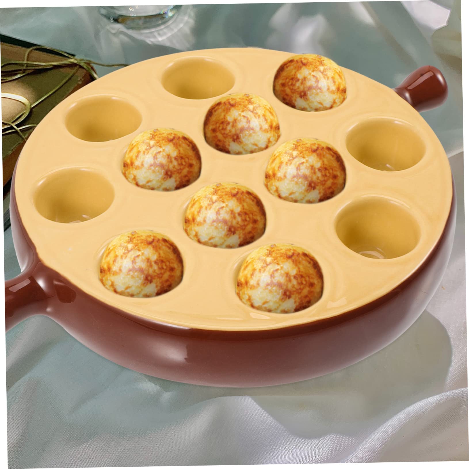 Garneck Piatto per Lumache Scomparti in Ceramica Fondo Resistente per Cottura Uniforme per Ristorante e Cucina Domestica