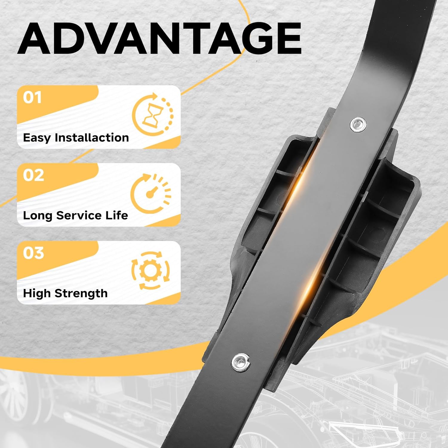 Fuel Tank Straps w/Plastic Blocks 2PCS Compatible with Jeep Wrangler 1997-2007# 52100181, 52100235, 52100235AC, 52127852, 578-339