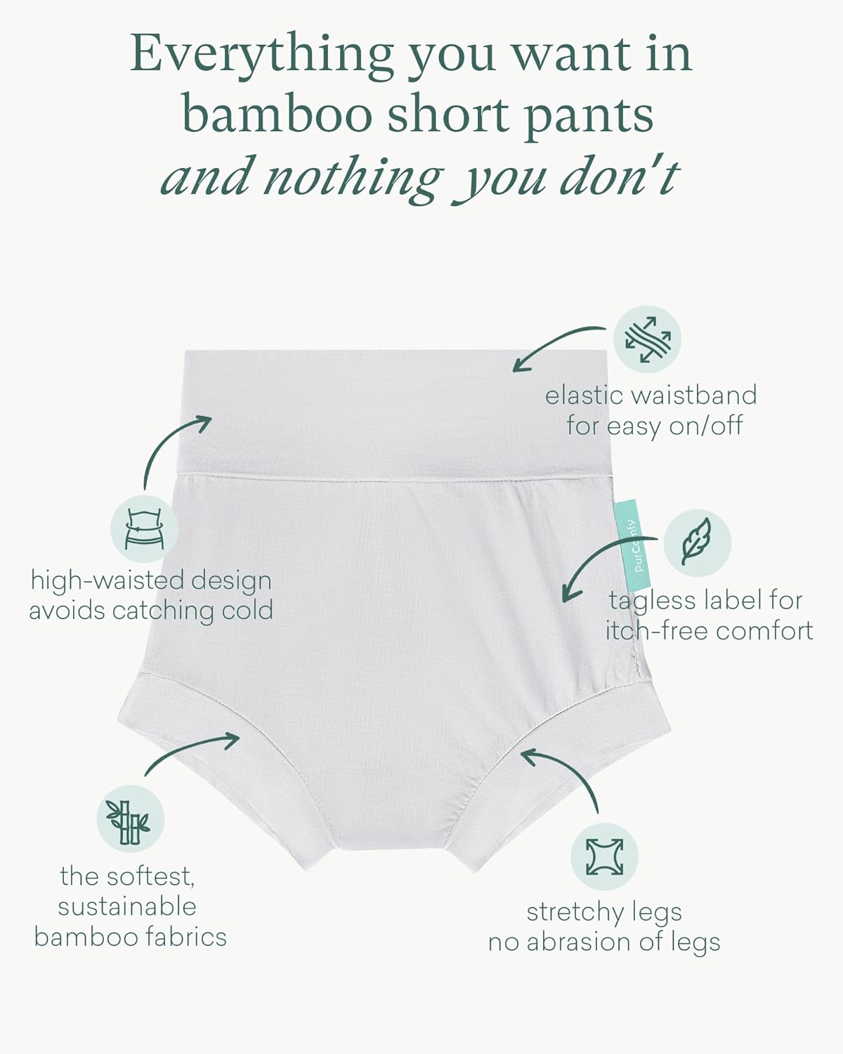 Baby Bloomers Bummies, Soft Bamboo Viscose High Waist Belly Shorts & Diaper Cover for Infant Toddler Girls Boys, 2-Pack - Image 3