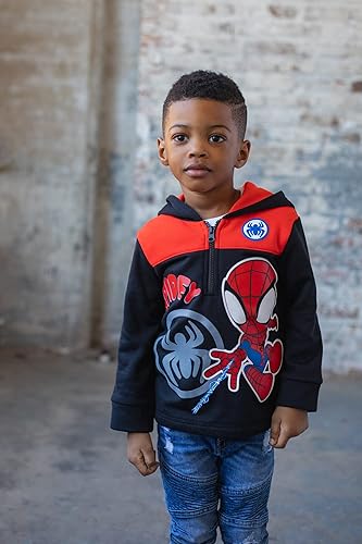 Miniatura 2 de Marvel Spidey and His Amazing Friends Ghost-Spider Miles Morales Spider-Man - Sudadera de forro polar con media cremallera para niños pequeños