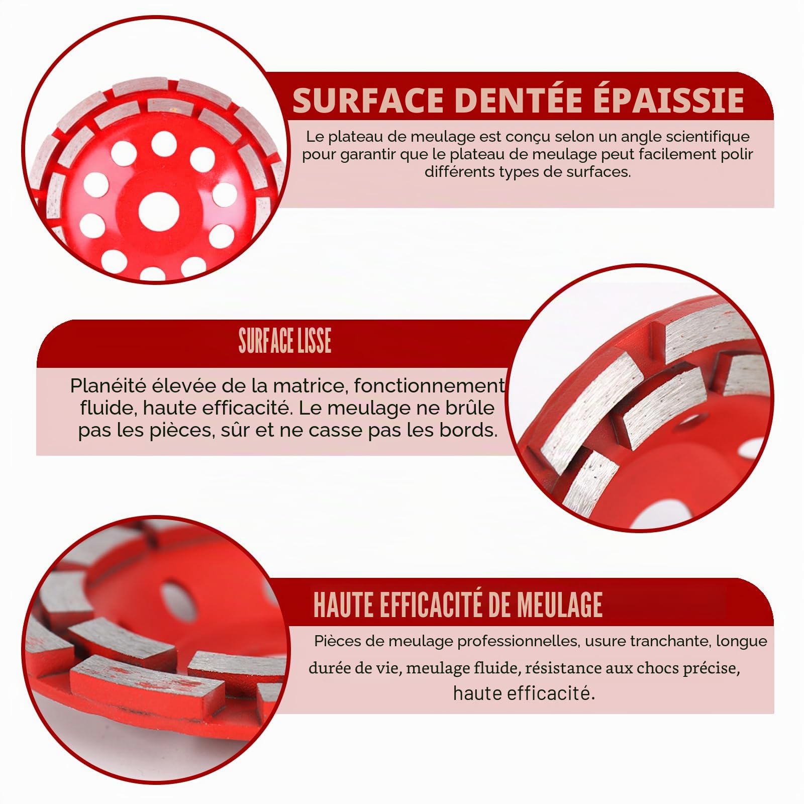 Lot de 2 disques abrasifs diamantés Extra Speed 125 mm x 22,23 mm Double rangée Pour béton, pierre, pierre naturelle, colle à carrelage, granit, maçonnerie, chape sèche
