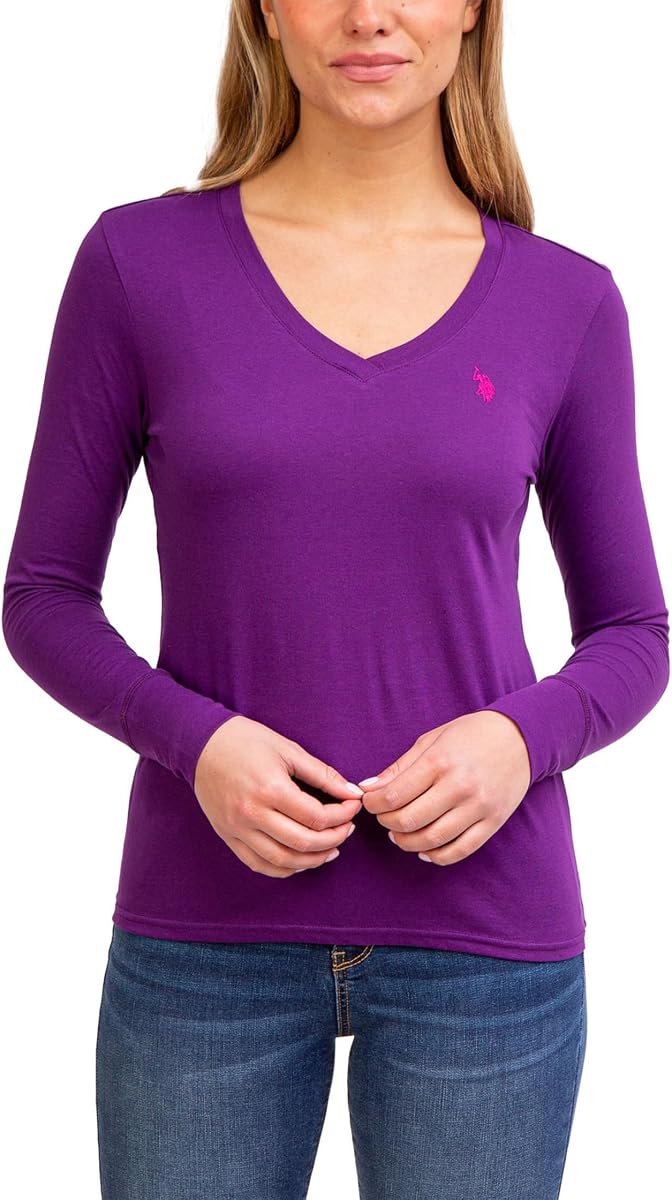 Camiseta de manga larga con cuello en V USPA