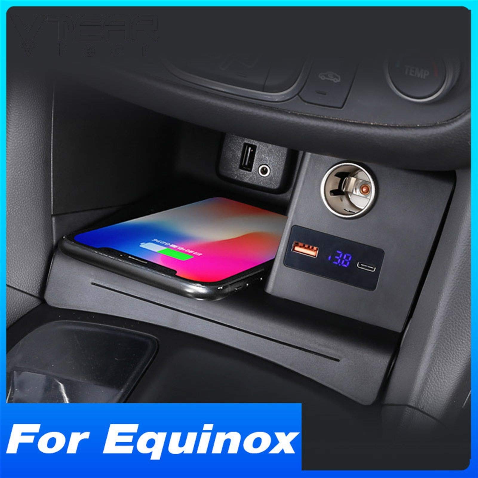 Ładowarka bezprzewodowa QI do samochodów, for Chevrolet, Equinox 2020 2019 2018 2017 Akcesoria Modyfikacja wnętrza 15 W Szybka płytka ładująca telefon Kierownica po lewej stronie Samochodowa