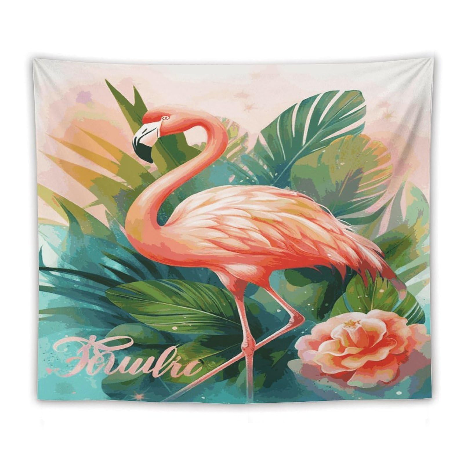LDGSUPH Tropical Flamingo Tapestry Wall Hanging Decor Anti-fading Aesthetic Wall Tapestries Fashion Wall Blanket Decor Modern Wall Art Tapestry for Bedroom Home Decor 50"x60"