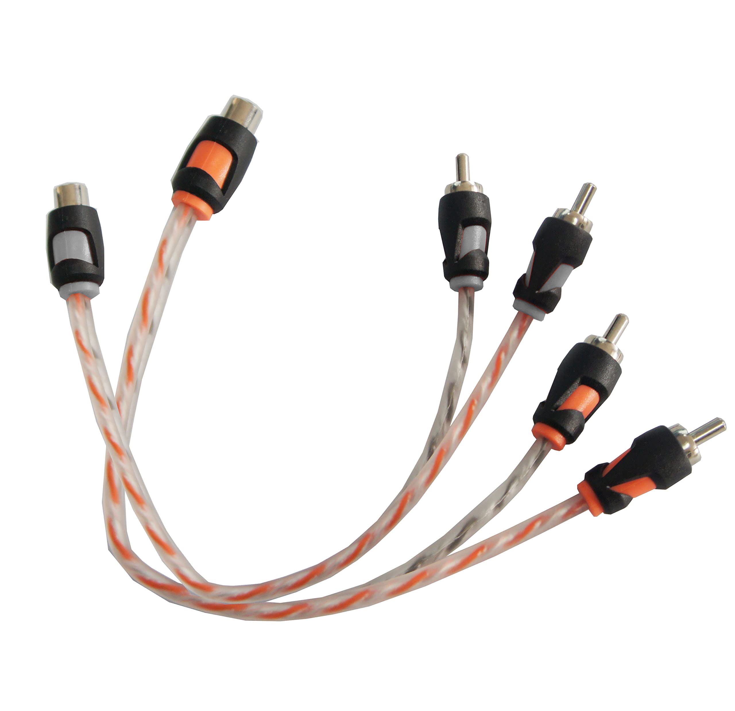 RD RCA Y Splitter Audio Cable Connection, OFC Oxygen Free Copper, Tinned RCA Twisted Pair, Easily Connect with subwoofer, Home Theater, HDTV, Gaming Consoles, Hi-Fi Systems (1F2M)(2-Pack)