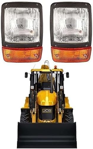 JCB - Faro delantero para retroexcavadoras, Loadall, Universal 3C, 3CX, 3D, 3DX, 4C, 4CN, 4CX - 12V Luces de cabeza con indicador