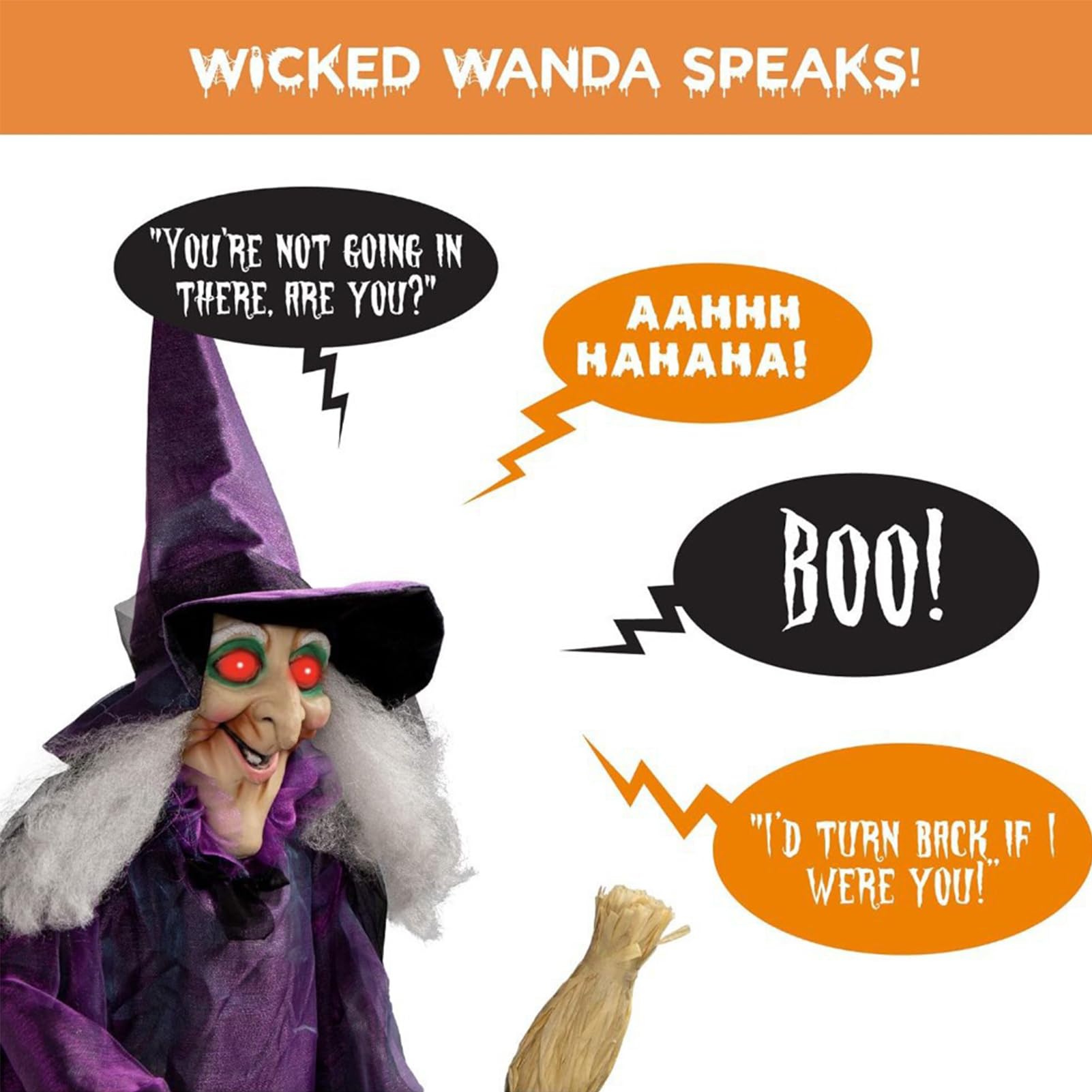 Rekwizyt Czarownicy Na Halloween Ozdoba Halloweenowa Z Efektem Dźwiękowym I