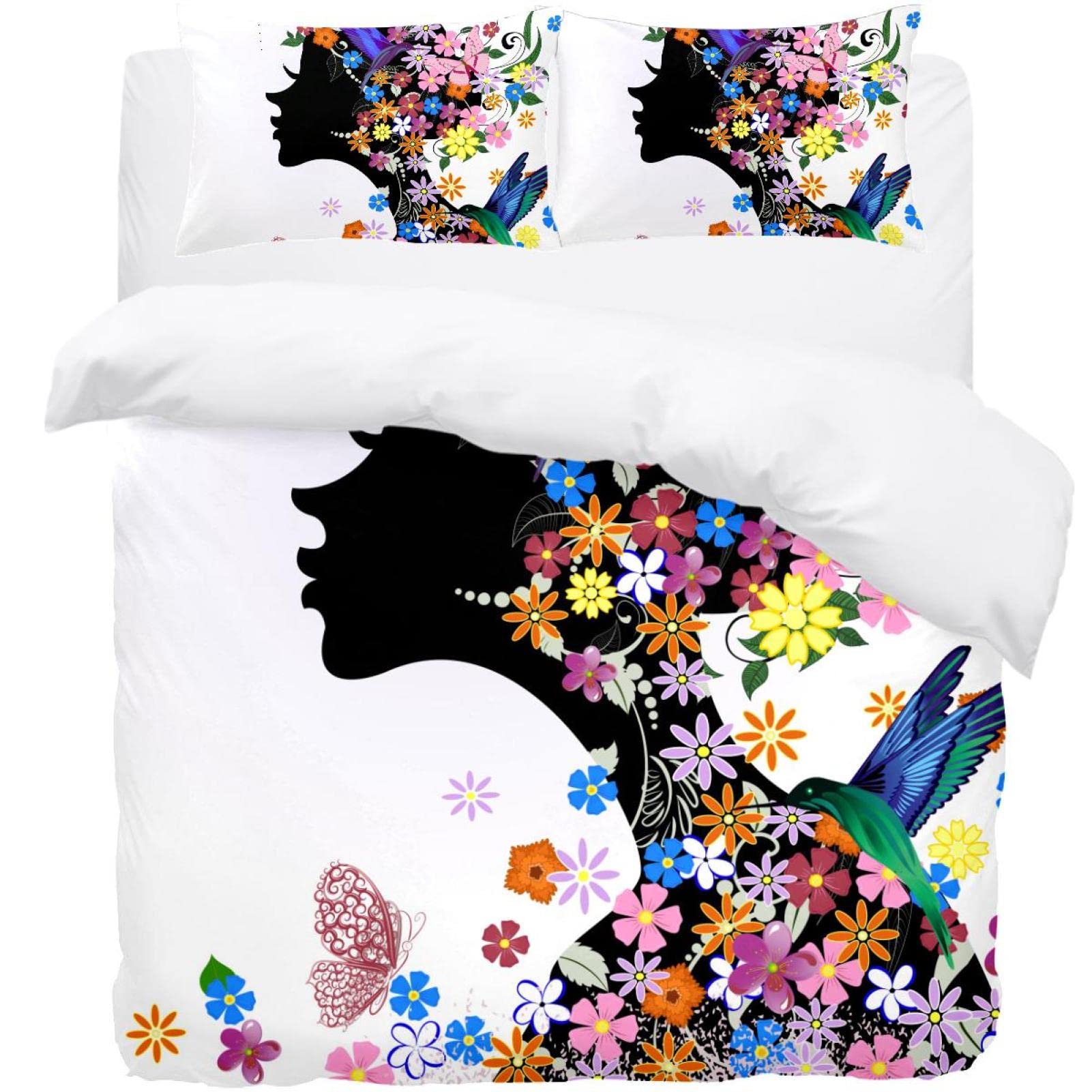 Parure de lit avec housse de couette chaude légère douce et taie d'oreiller en microfibre