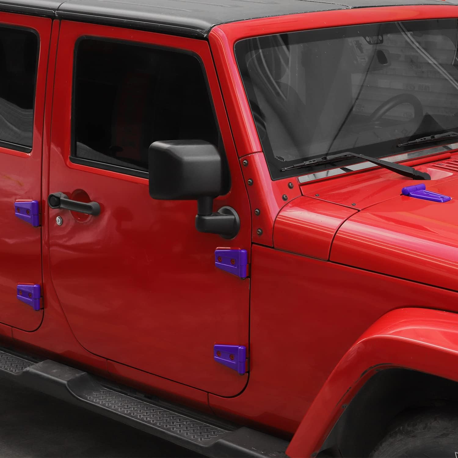 CheroCar Door Hinge Cover &Tailgate Hinge Cover Exterior Accessories Decoration for Jeep Wrangler JK JKU 2/4 Door 2007-2017,Purple
