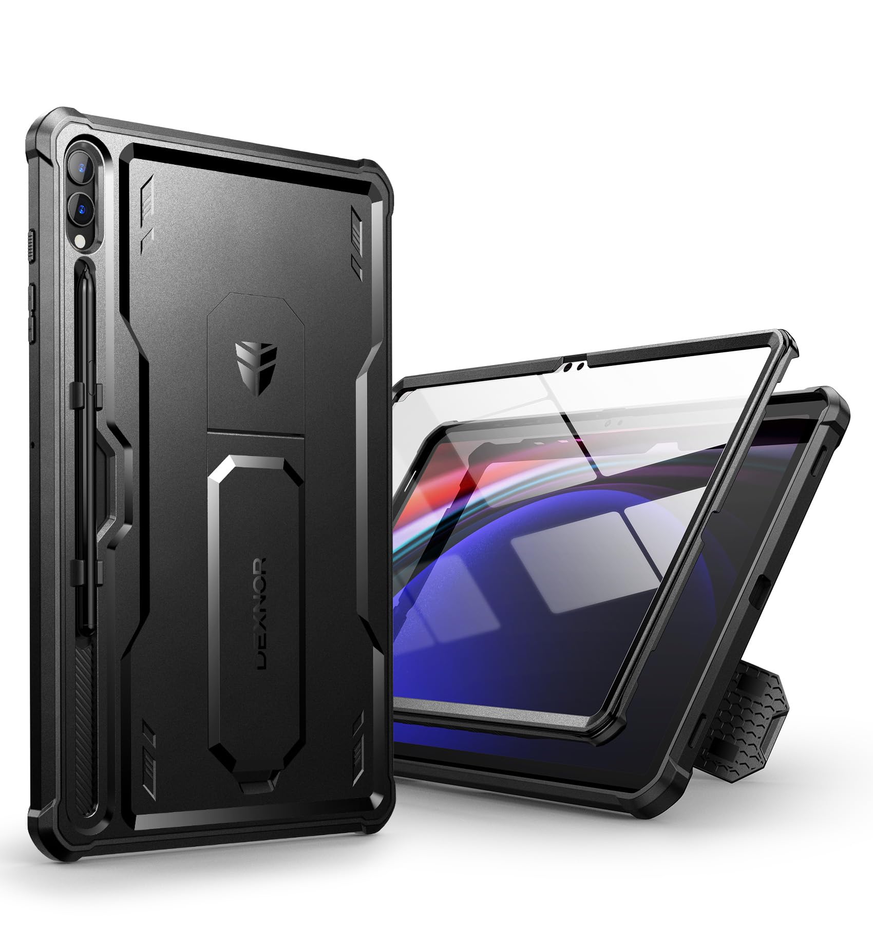 Dexnor Case for Samsung Galaxy Tab S10 Plus (2024) / Galaxy Tab S9 Plus (2023) 12.4 Inch, [Built in Screen Protector & Kickstand] with Pen Holder