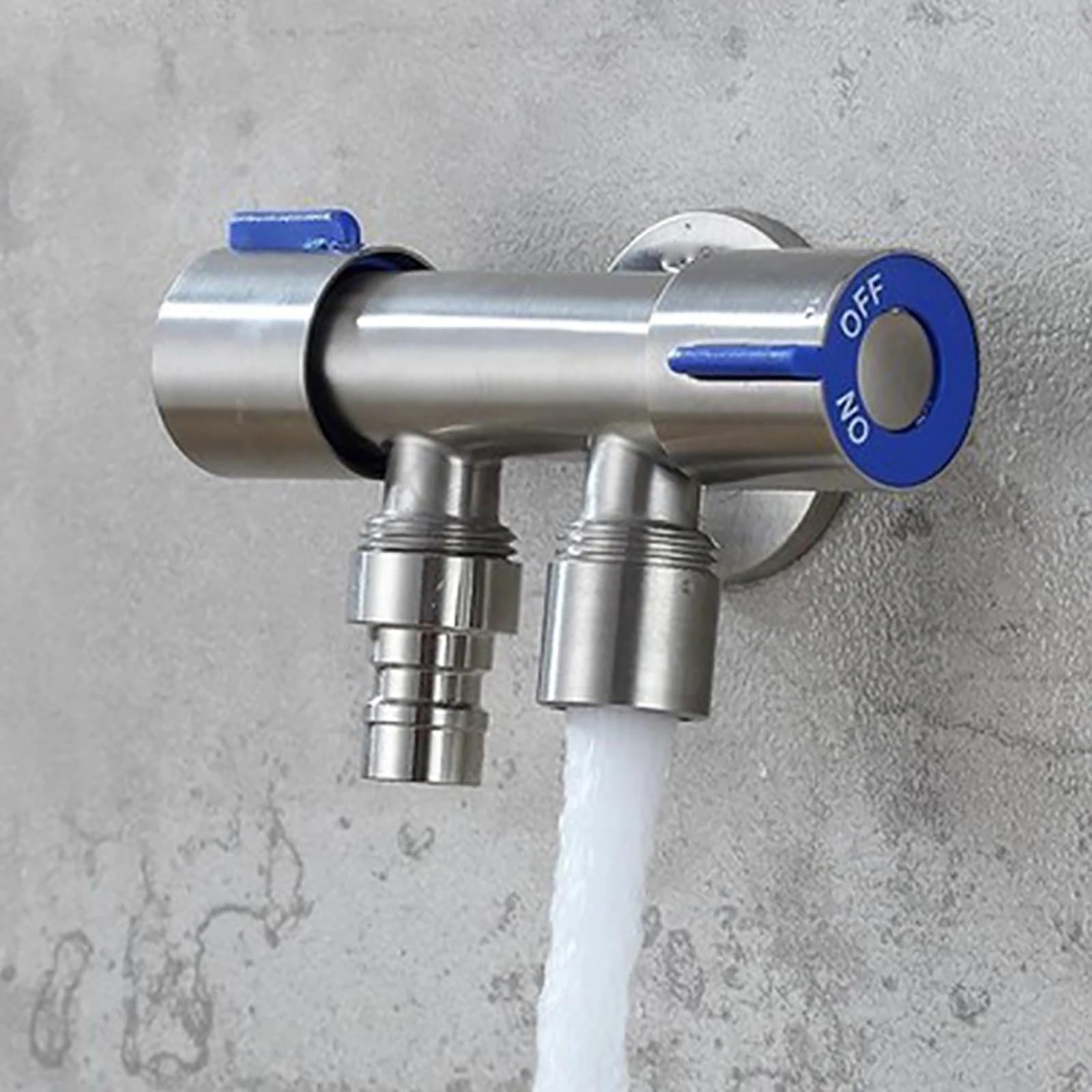 1 In 2 Out Rubinetto Lavatrice WC Doccia Valvola 19735,19796 Bagno Triangolo Valvola di Controllo Acqua Valvola Deviatrice Doppio Controllo 1 Pz(Female thread)