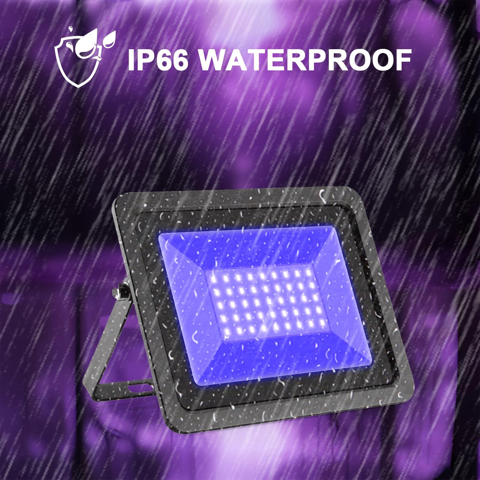 LED Luce Nera 50W, 365NM Faro UV LED IP66 Impermeabile Faretto UV, Lampada per Festa Glow, Poster Fluorescente, Halloween, Acquario, Bar, Discoteca