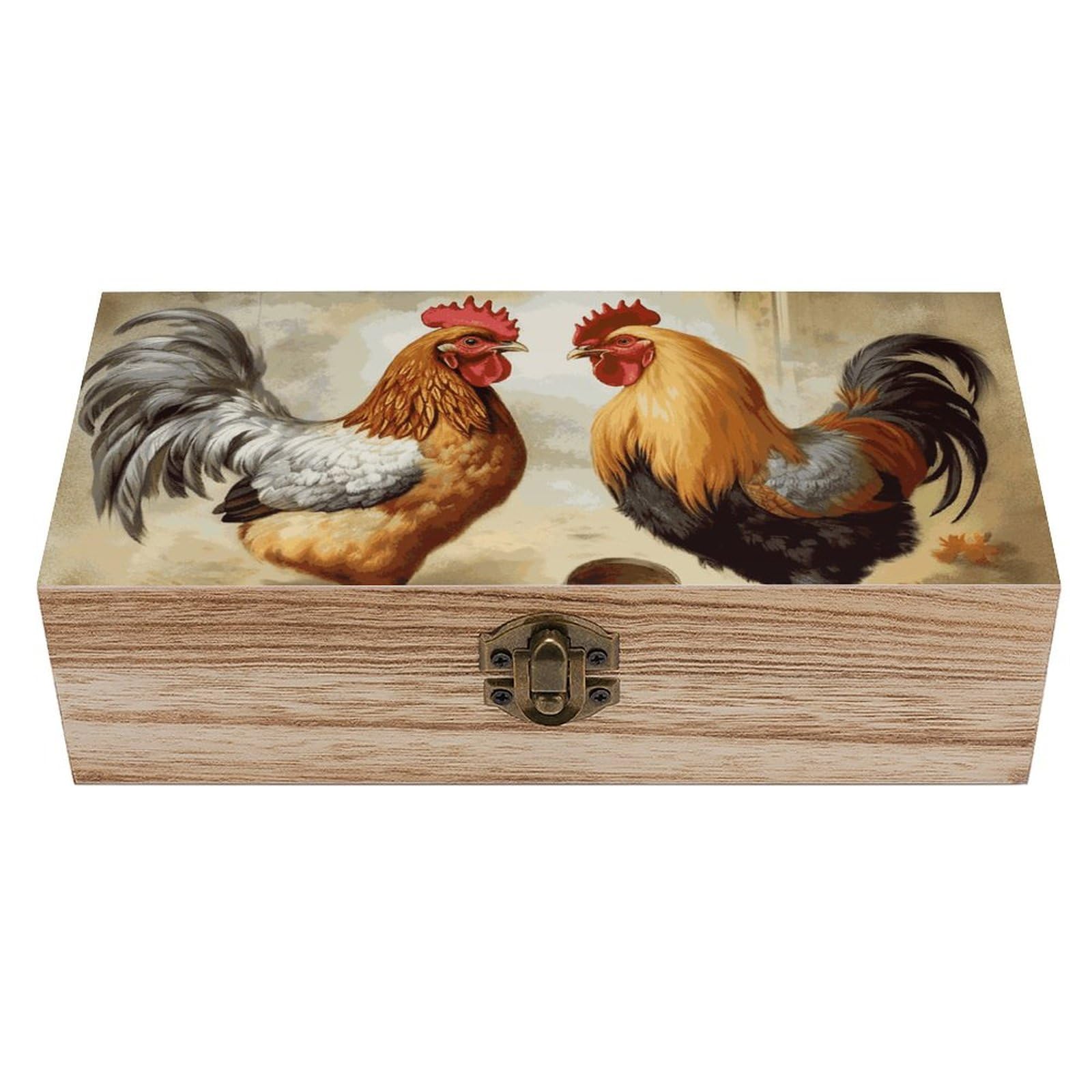 Boîte de rangement en bois souvenir et décoration au style rustique