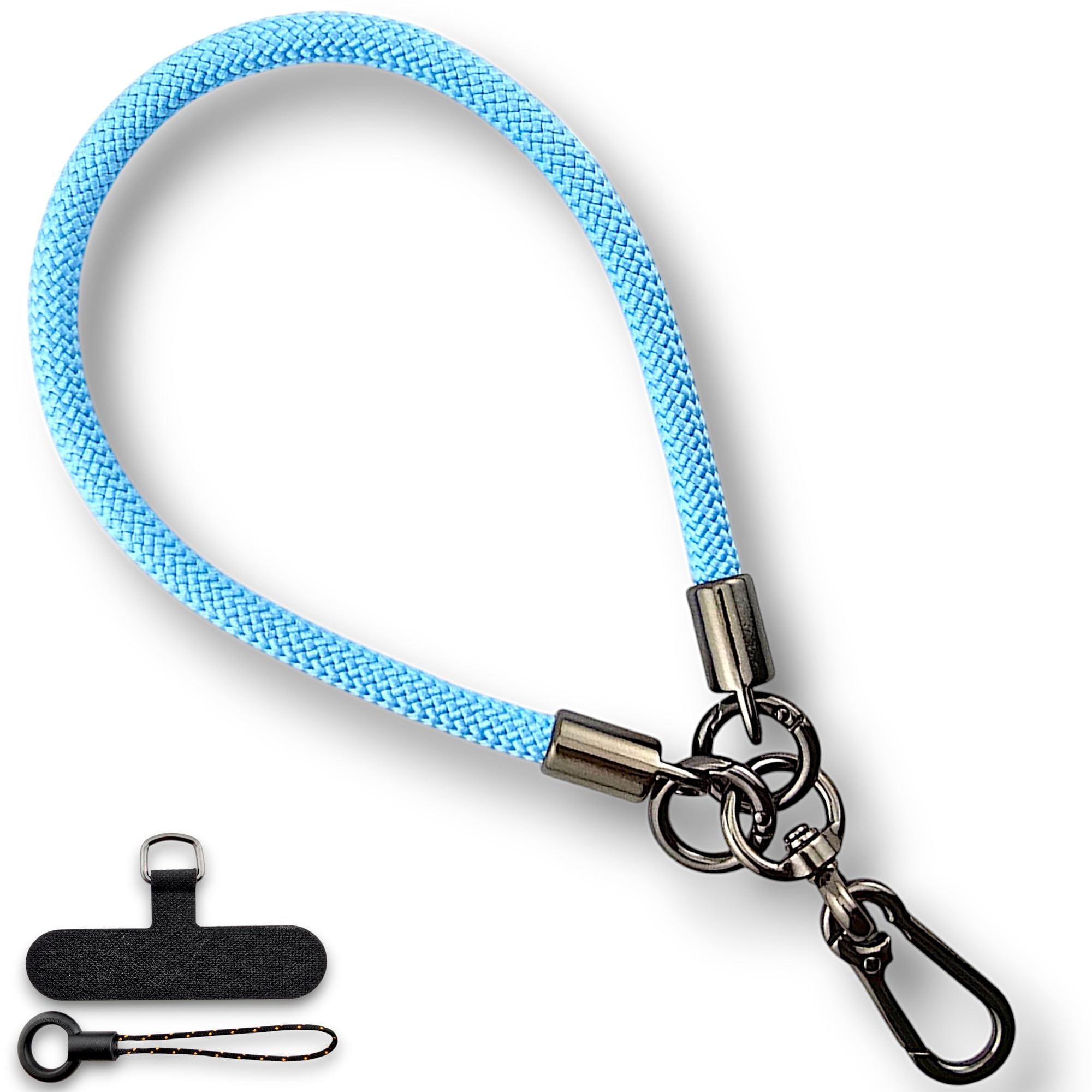 Ratask Unisex Light Blue Wrist Strap Lanyard, Rope Lanyard Wrist Strap For Mobile Phones, Cameras, Keyring, Keychain,Mobile Accessory Pendant (7Mm Thickness) (Light Blue)