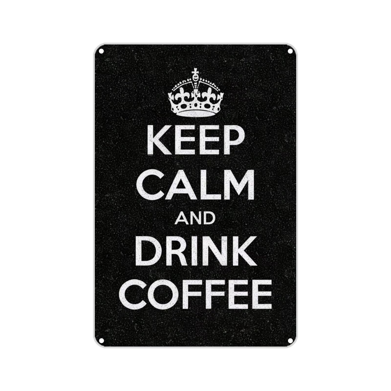 Kwqdozf As Pic Vintage Metal Sign Aluminum Sign Keep Calm And Drink Coffee. Tin Sign Retro