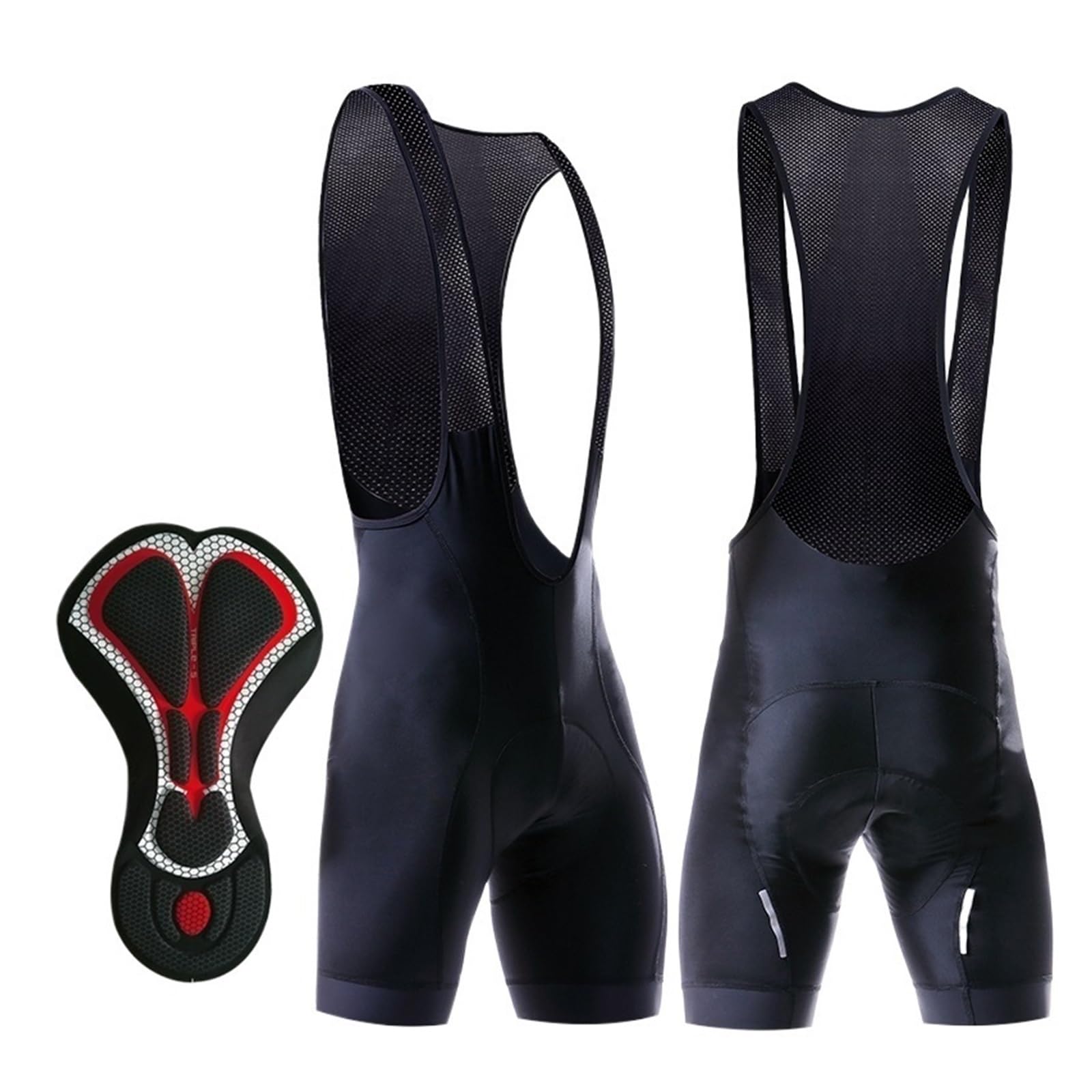 Pantaloncini Ciclismo Pantaloncini con Bretelle da Bicicletta Neri Uomo Abbigliamento Esterno Bike Cycling Imbottiti in Gel 5D Ciclismo
