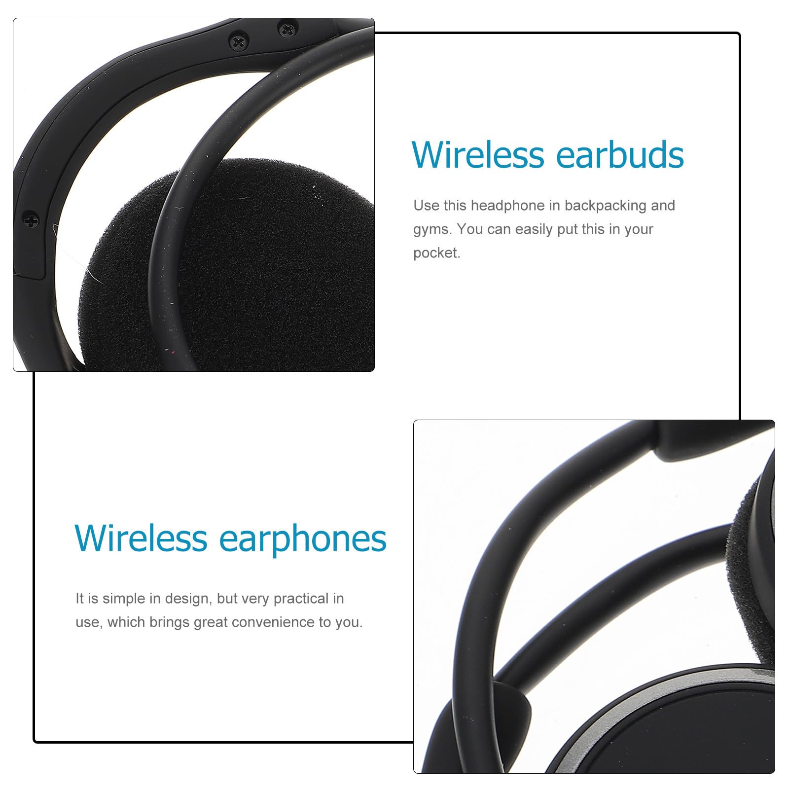 Ciieeo Auricolari Wireless Archetto, Cuffie 4.1 in Abs, Nero, per Corsa e Palestra, Comodi gli Occhiali