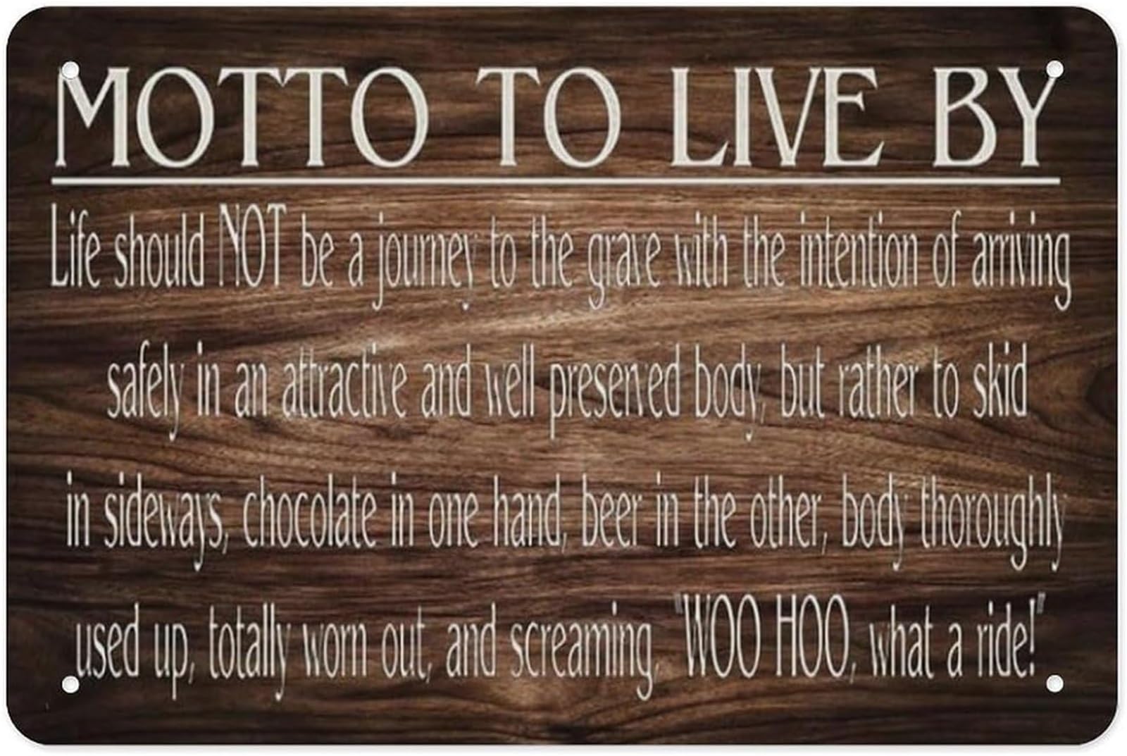 ZDVHOMCB Life Should Not Be a Journey to the Grave Classic Metal Sign Funny Rustic Decor for Home Front Door Bedroom Kitchen 8 X 12 in