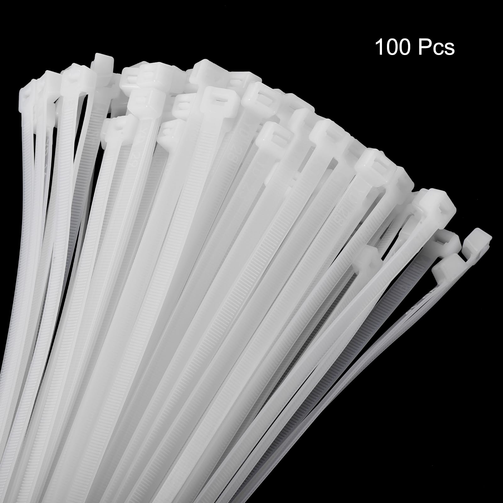 QUARKZMAN 100pz Fascette Stringicavo in Nylon Extra Lunghezza 40cm/16" 176 Lbs Auto-Bloccanti per Gestione Cavi, Bianche